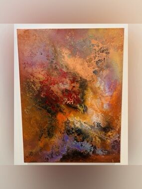 Original Fine Art RICHARD DANIEL Artist Vintage Abstract Painting 18 x 24 Canvas